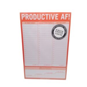 Knock Knock Classic Pad Productive AF Notepad Daily Check List New In Package